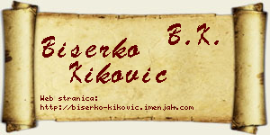 Biserko Kiković vizit kartica